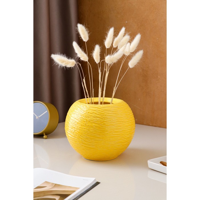 Ваза керамическая "Шарик", настольная, жёлтая, 15 см, микс
Ваза керамическая "Шарик", настольная, жёлтая, 15 см, микс