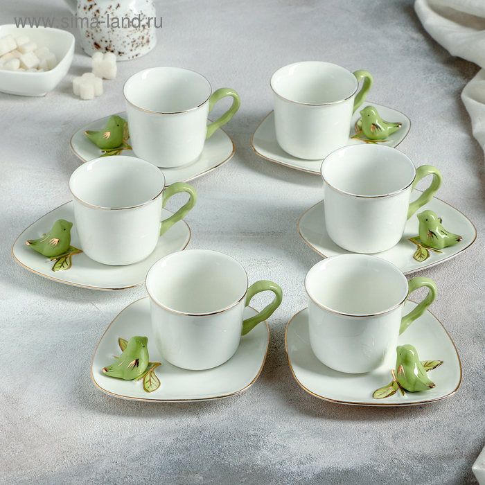 Сервиз кофейный «Колибри», 12 шт: 6 чашек 120 мл, 6 блюдец 14,5 см, цвет зелёный
Сервиз кофейный «Колибри», 12 шт: 6 чашек 120 мл, 6 блюдец 14,5 см, цвет зелёный