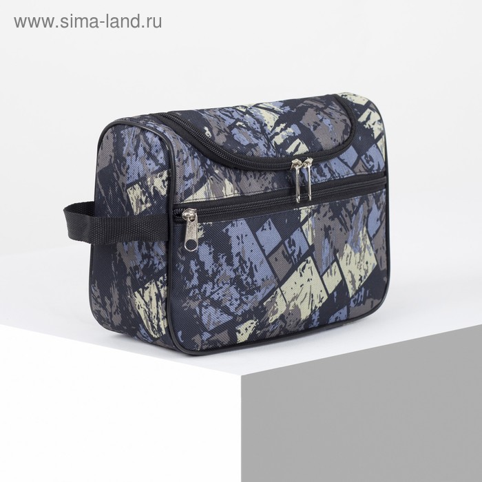 фото Косметичка-сумочка, отдел на молнии, наружный карман, с ручкой, цвет чёрный