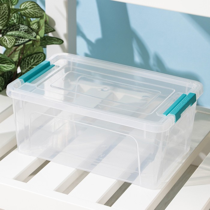Контейнер для хранения с крышкой Smart Box, 2,5 л, 24,5×15,5×10 см, цвет прозрачно-бирюзовый
Контейнер для хранения с крышкой Smart Box, 2,5 л, 24,5×15,5×10 см, цвет прозрачно-бирюзовый