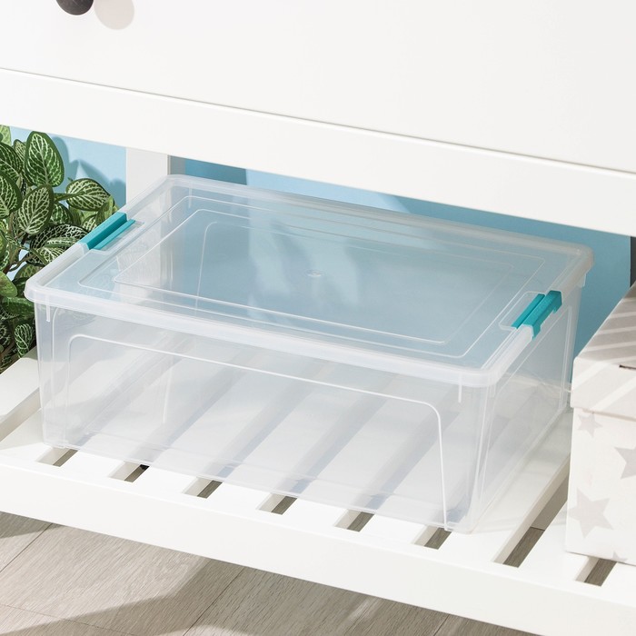Контейнер для хранения с крышкой Smart Box, 11,7 л, 39,5×29×14 см, цвет прозрачно-бирюзовый
Контейнер для хранения с крышкой Smart Box, 11,7 л, 39,5×29×14 см, цвет прозрачно-бирюзовый