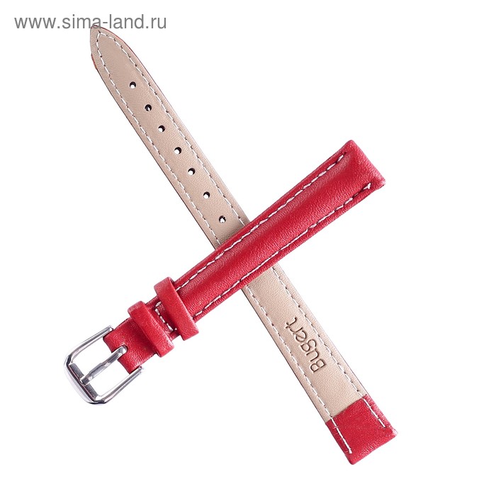 фото Ремешок для часов "bugert" 12 мм, натуральная кожа, l=20 см, бордо