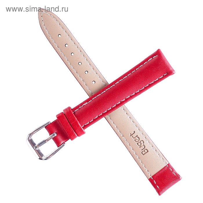 фото Ремешок для часов "bugert" 16 мм, натуральная кожа, l=20 см, бордо