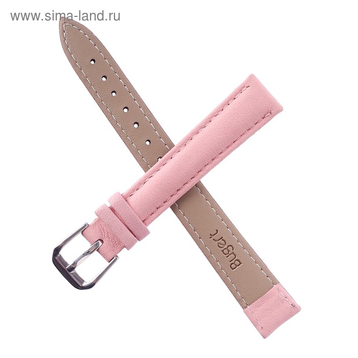 фото Ремешок для часов "bugert" 14 мм, натуральная кожа, l=20 см, розовый