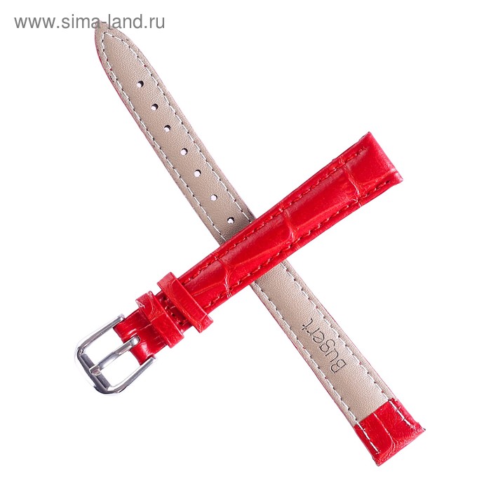 фото Ремешок для часов "bugert" 14 мм, натуральная кожа, l=20 см, красный