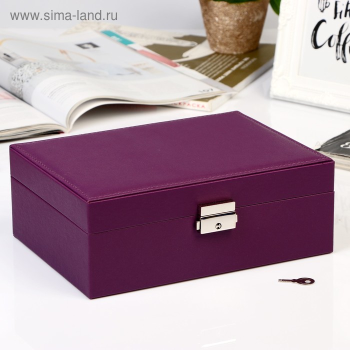 Шкатулка кожзам для украшений "Фиолетовая матовая" 8,7х23х17,5 см
Шкатулка кожзам для украшений "Фиолетовая матовая" 8,7х23х17,5 см