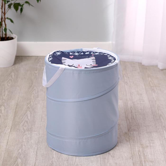 фото Корзина для игрушек "котик" 35×35×45 см