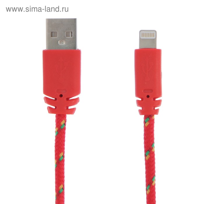 Кабель LuazON, Lightning - USB, 1 А, 1 м, оплётка нейлон, красный
Кабель LuazON, Lightning - USB, 1 А, 1 м, оплётка нейлон, красный