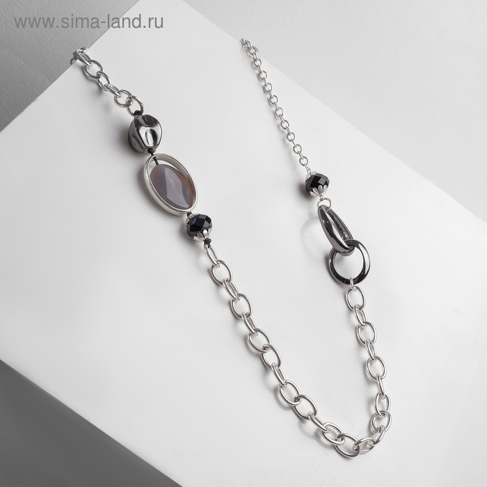 Бусы "Афро" овалы с бусинами, цвет чёрный в серебре, L=70 см
Бусы "Афро" овалы с бусинами, цвет чёрный в серебре, L=70 см