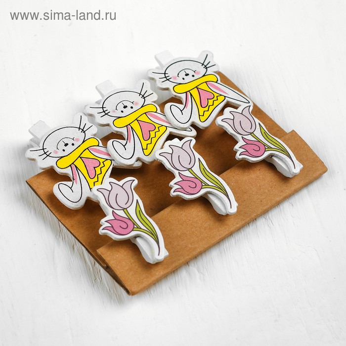 Набор декоративных прищепок «Зайчики и цветочки» 1×12×13 см
Набор декоративных прищепок «Зайчики и цветочки» 1×12×13 см