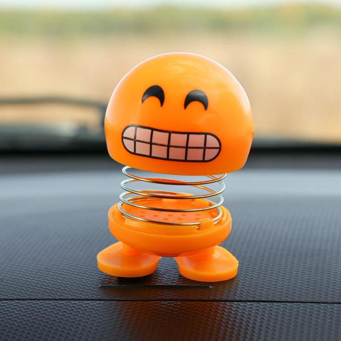 Смайл на пружинке, на панель в авто, смех, желтый
Смайл на пружинке, на панель в авто, смех, желтый