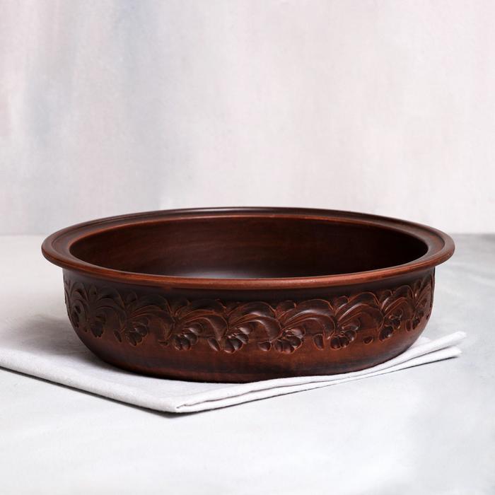 Сковорода с декором, без крышки, красная глина, 2.5 л
Сковорода с декором, без крышки, красная глина, 2.5 л