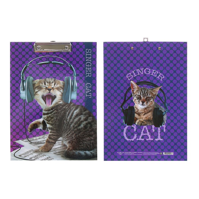 фото Планшет с зажимом а4, 30б01 "певец", ламинированный картон calligrata