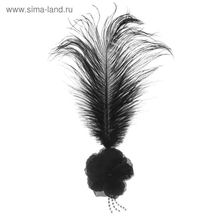 фото Карнавальный зажим «цветок», с пером