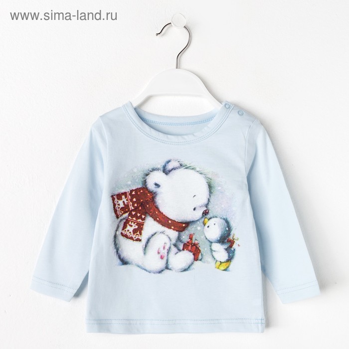 фото Лонгслив детский, цвет голубой, рост 86 см (52) luneva