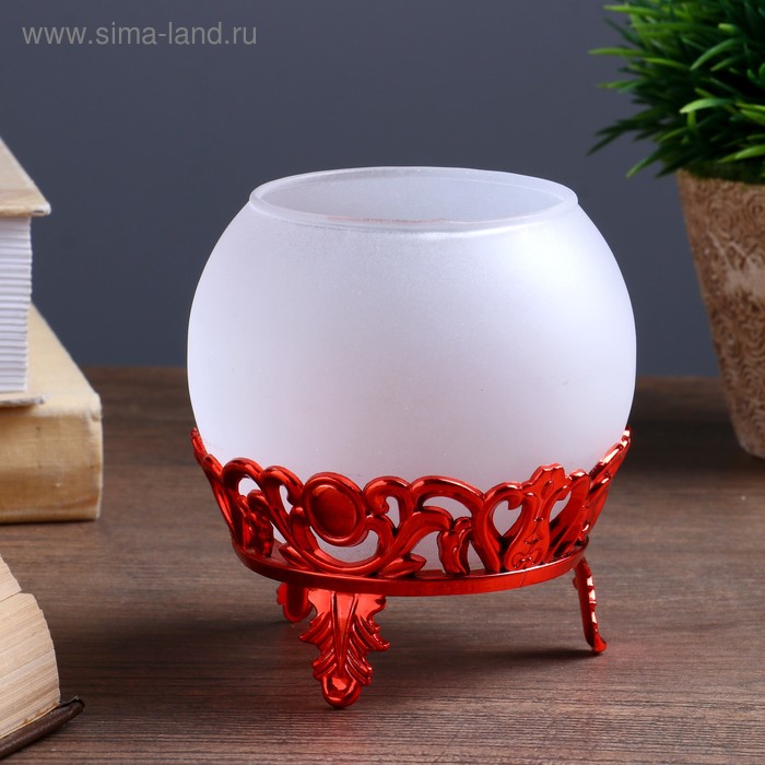 Подсвечник стекло, пластик на 1 свечу "Шар на подставке" красный 9х8х8 см
Подсвечник стекло, пластик на 1 свечу "Шар на подставке" красный 9х8х8 см