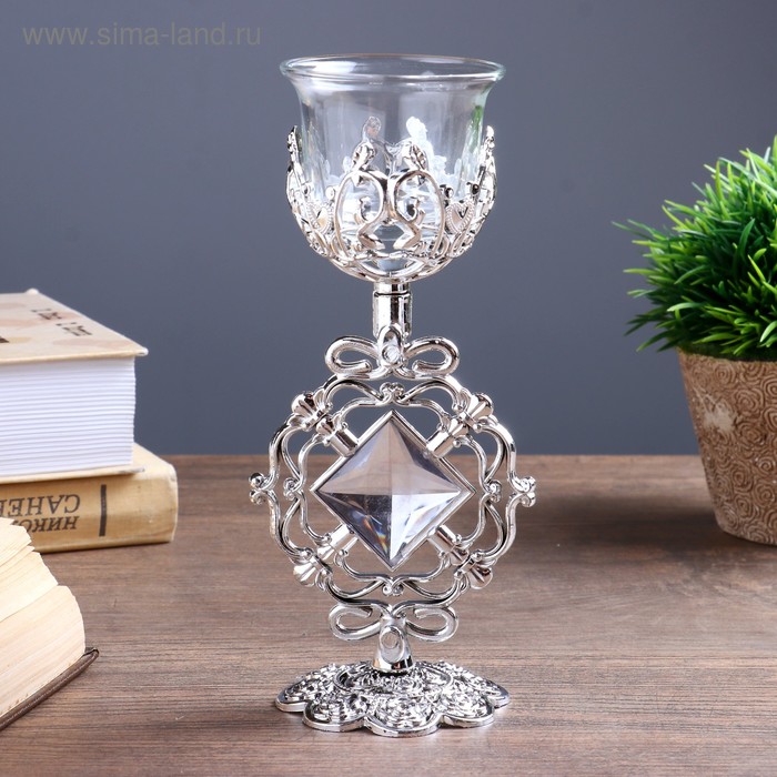 Подсвечник стекло, пластик на 1 свечу "Ажурный ромб" бокал на ножке серебро 18х7х6,5 см
Подсвечник стекло, пластик на 1 свечу "Ажурный ромб" бокал на ножке серебро 18х7х6,5 см