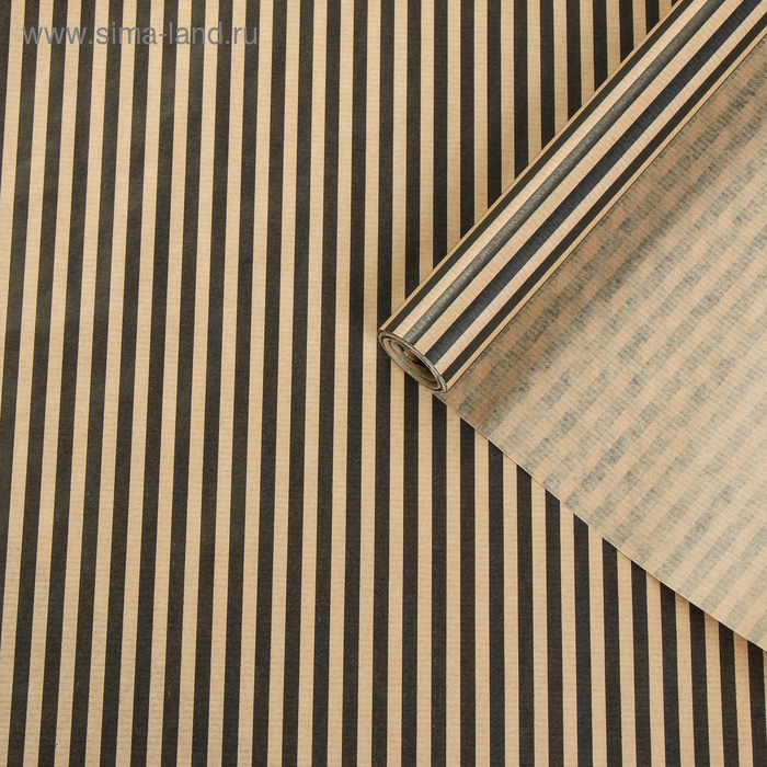 Бумага упаковочная крафт "Полосы чёрные", 0,72 х 10 м, 40 гр/м2
Бумага упаковочная крафт "Полосы чёрные", 0,72 х 10 м, 40 гр/м2