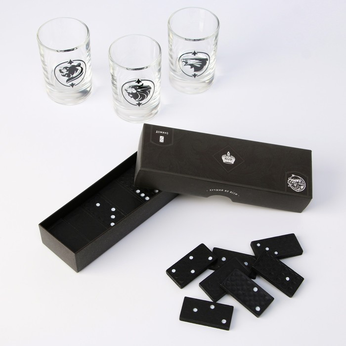 Подарочный набор Рюмки и домино "Лучший из лучших"
Подарочный набор Рюмки и домино "Лучший из лучших"