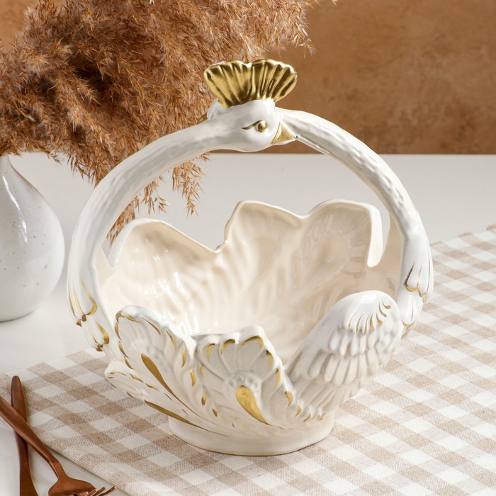 Конфетница "Лебеди", роспись золотистая, 22 см, микс
Конфетница "Лебеди", роспись золотистая, 22 см, микс