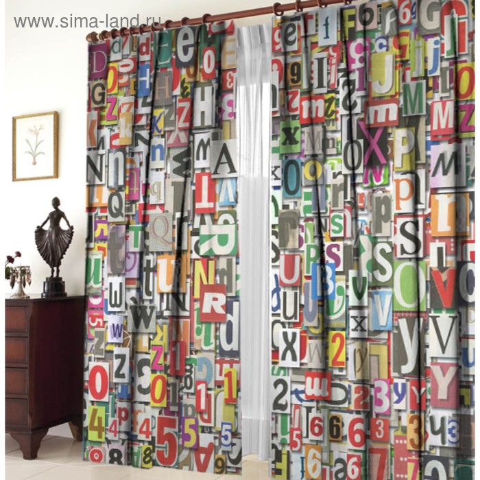 Комплект штор Алфавит, 147х267 +/- 3см 2шт, габардин, 100% полиэстер
Комплект штор Алфавит, 147х267 +/- 3см 2шт, габардин, 100% полиэстер