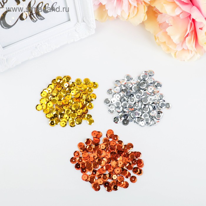 Пайетки для творчества "Классика", золото, серебро, медь, 8 мм, 30 г
Пайетки для творчества "Классика", золото, серебро, медь, 8 мм, 30 г