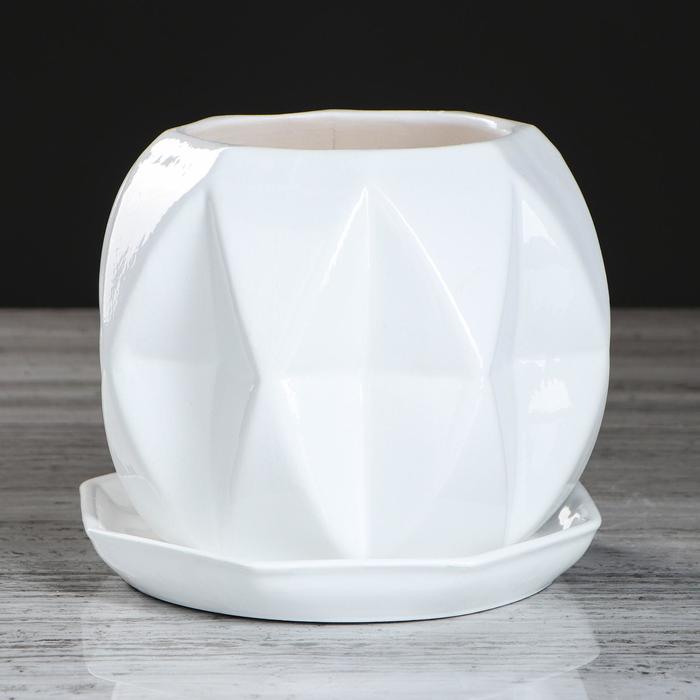 Горшок для цветов "Сфера", глазурь, белый, керамика, 1.5 л
Горшок для цветов "Сфера", глазурь, белый, керамика, 1.5 л