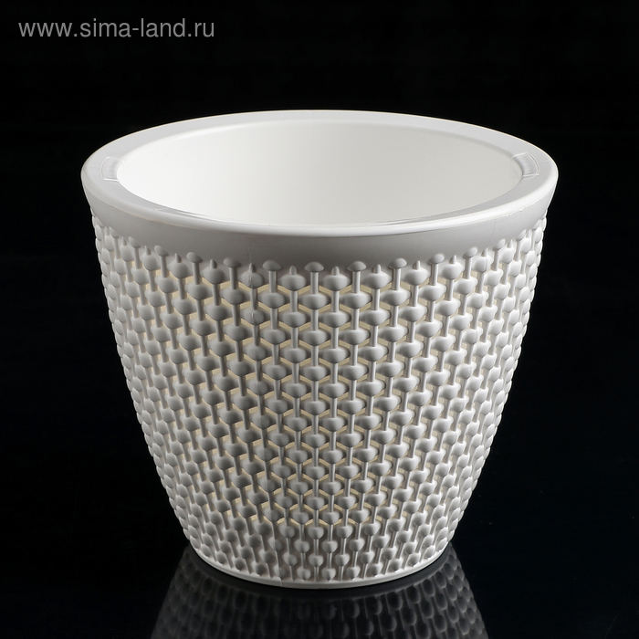 Кашпо со вставкой «Ротанг», 1,6 л, цвет белый
Кашпо со вставкой «Ротанг», 1,6 л, цвет белый