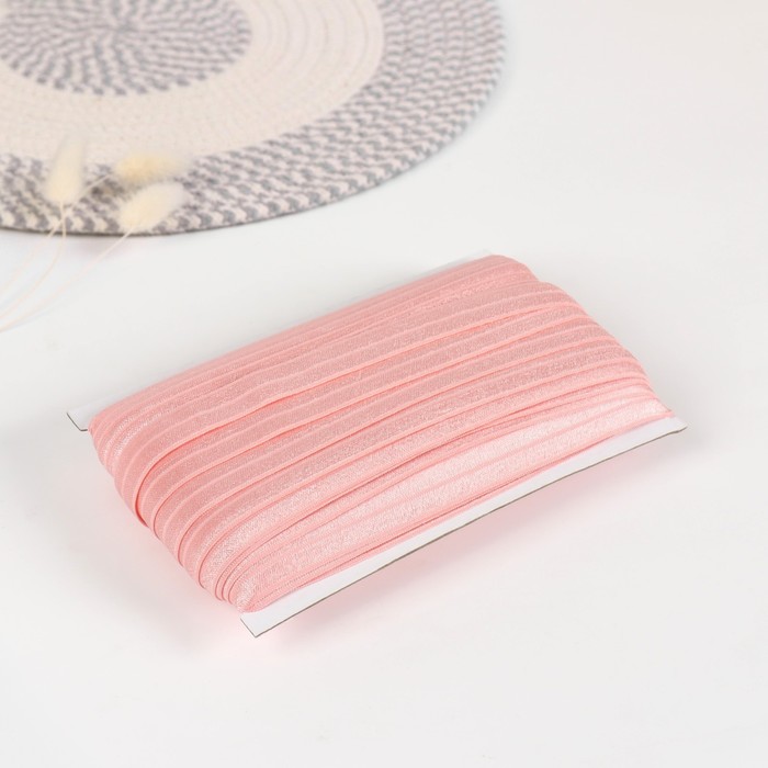 Резинка окантовочная, блестящая, 15 мм × 50 м, цвет жемчужно-розовый 
Резинка окантовочная, блестящая, 15 мм × 50 м, цвет жемчужно-розовый