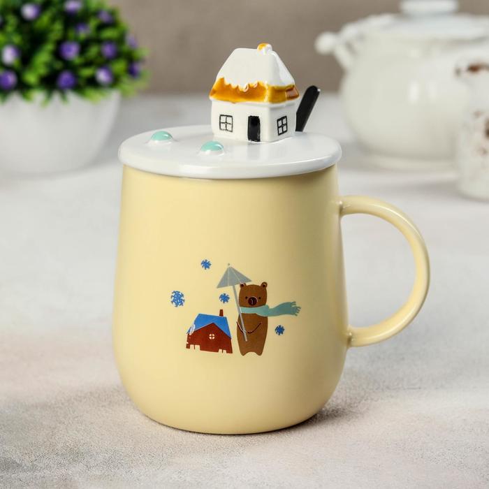 Кружка «Домик», 480 мл, с керамической крышкой и ложкой, цвет МИКС
Кружка «Домик», 480 мл, с керамической крышкой и ложкой, цвет МИКС