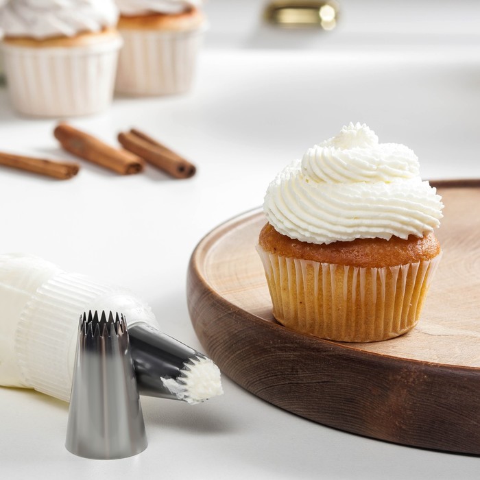 Насадка кондитерская «Французская звезда», d=2,5 см, выход 1,5 см, нержавеющая сталь
Насадка кондитерская «Французская звезда», d=2,5 см, выход 1,5 см, нержавеющая сталь