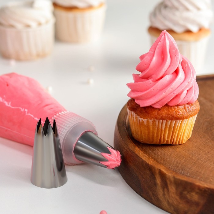 Насадка кондитерская, d=3 см, выход 1,7 см, нержавеющая сталь
Насадка кондитерская, d=3 см, выход 1,7 см, нержавеющая сталь