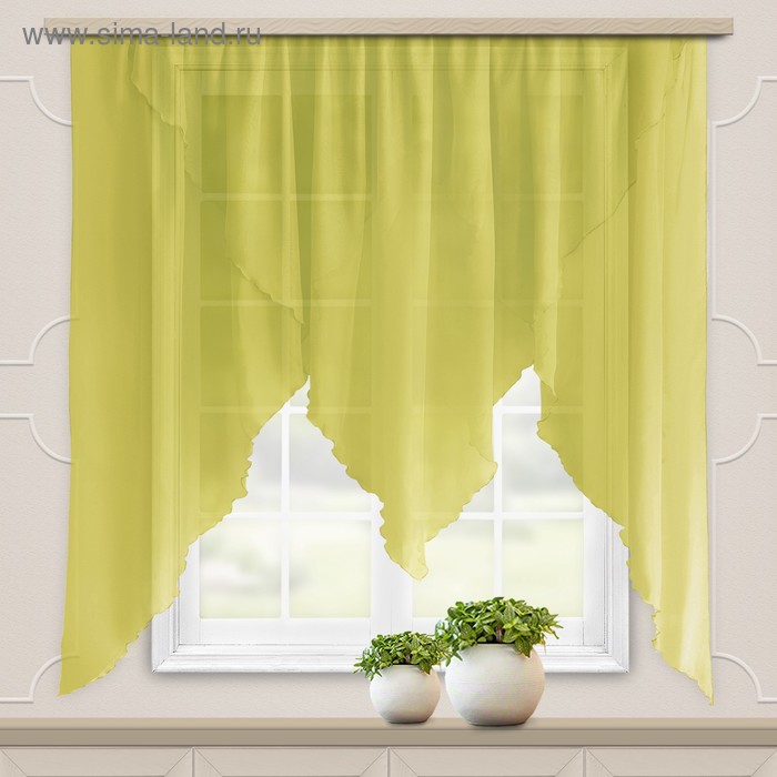 Комплект штор для кухни Мелисса 300х160 см, зелёный, полиэстер 100% 
Комплект штор для кухни Мелисса 300х160 см, зелёный, полиэстер 100%