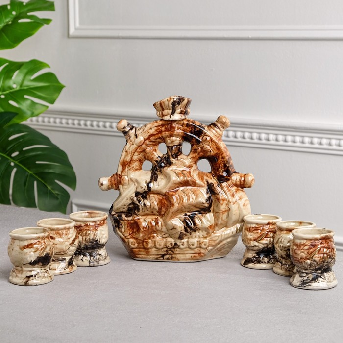 Набор для напитков "Штурвал Парусник", 7 предметов, коричневый, 1.4/0.1 л
Набор для напитков "Штурвал Парусник", 7 предметов, коричневый, 1.4/0.1 л