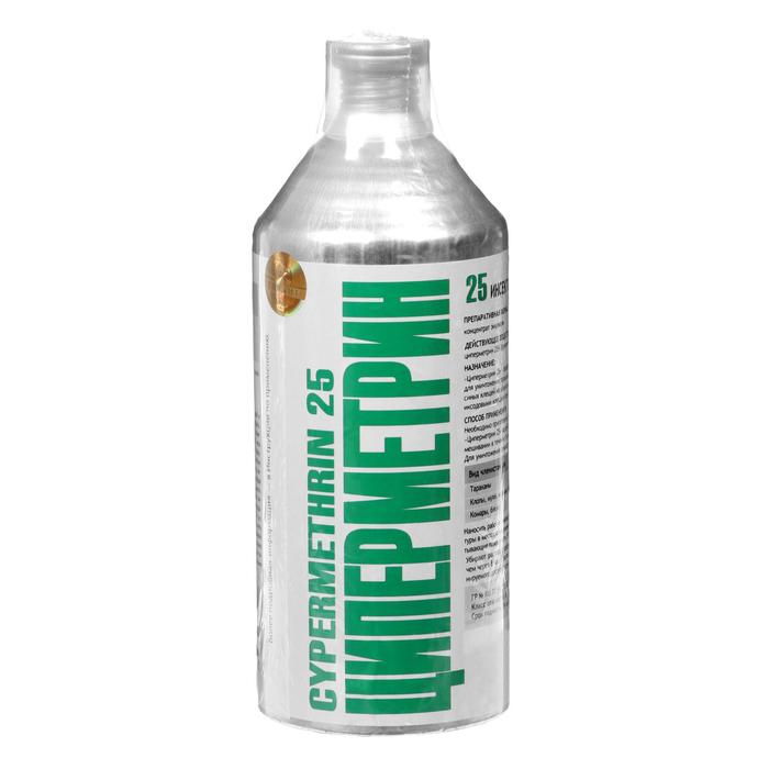 Концентрат от насекомых и клещей "Циперметрин 25", алюминиевый флакон, 1 л
Концентрат от насекомых и клещей "Циперметрин 25", алюминиевый флакон, 1 л