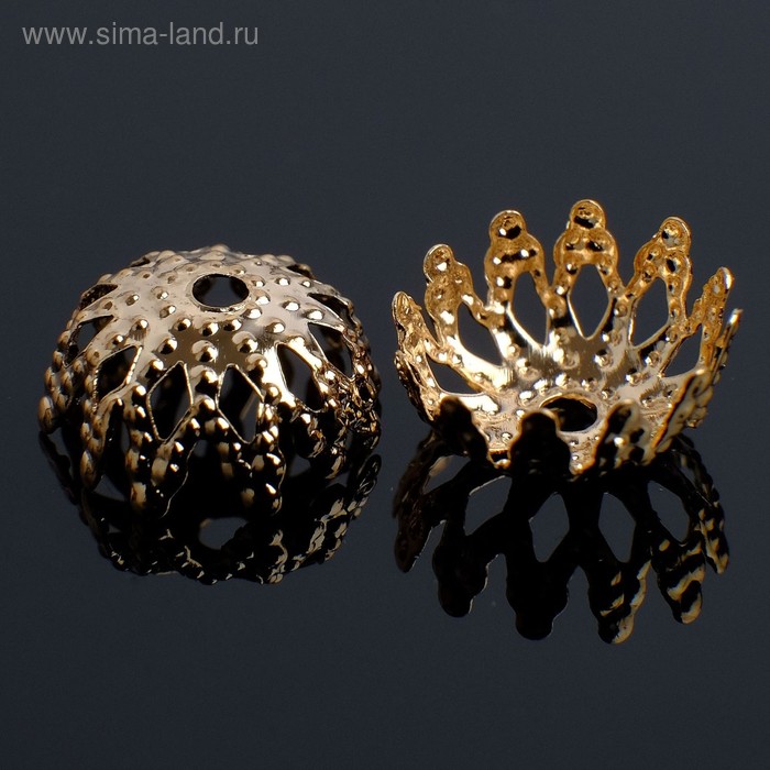 фото Шапочки для бусин (набор 50шт) см-011, 5,6х9,5 мм, цвет золото queen fair