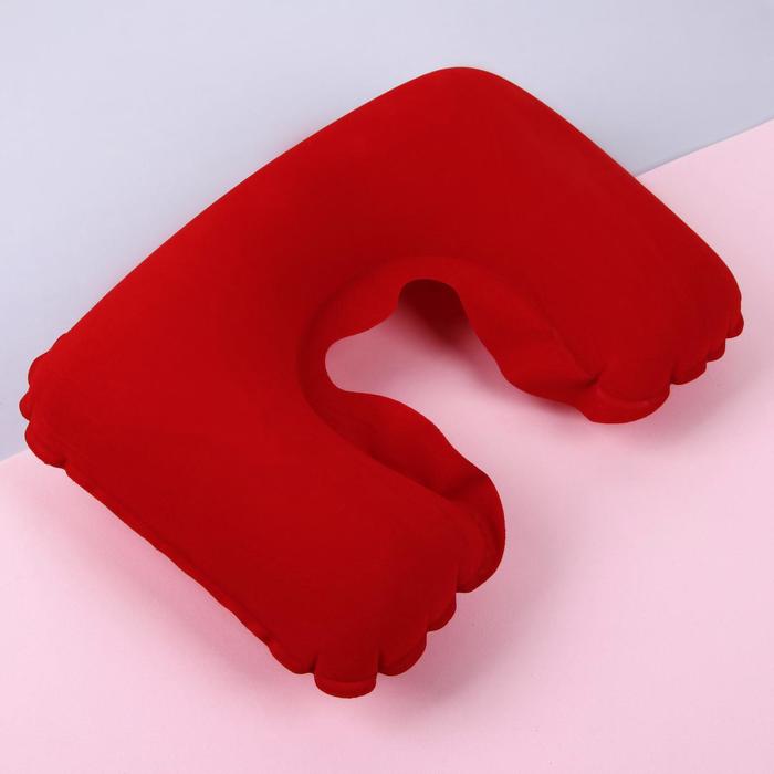 фото Подушка для шеи дорожная, надувная, 42 × 27 см, цвет красный queen fair