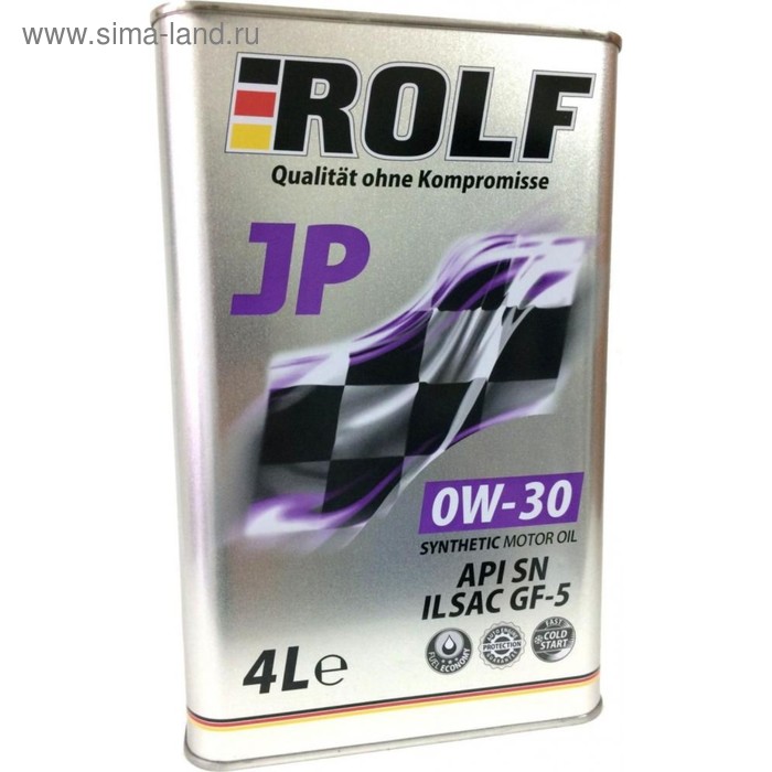 Масло моторное Rolf JP 0W-30, ilsac GF5/API, SN синтетическое, 4 л 
Масло моторное Rolf JP 0W-30, ilsac GF5/API, SN синтетическое, 4 л