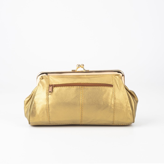 Косметичка-фермуар, отдел на фермуаре, наружный карман, цвет золотистый
Косметичка-фермуар, отдел на фермуаре, наружный карман, цвет золотистый