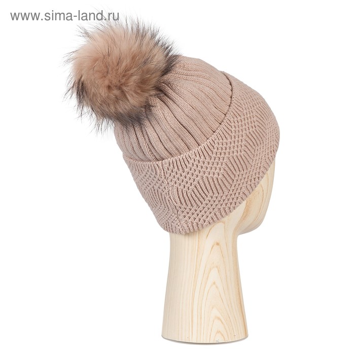 Шапка женская, размер one size, вискоза, бежевый 
Шапка женская, размер one size, вискоза, бежевый