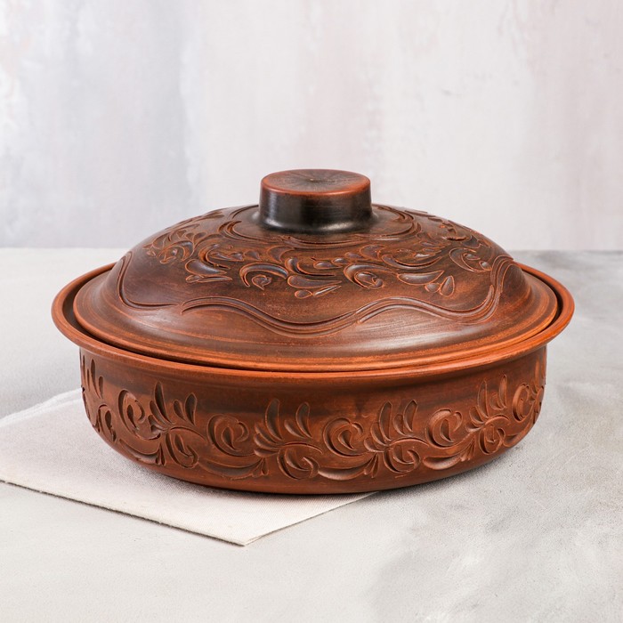 Горшок духовой с крышкой "Сковородка", декор, красная глина, 28 см, 2.5 л, микс
Горшок духовой с крышкой "Сковородка", декор, красная глина, 28 см, 2.5 л, микс
