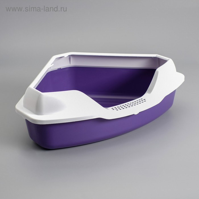 Туалет треугольный "Айша" с бортом 56 х 42 х 17 см, фиолетовый