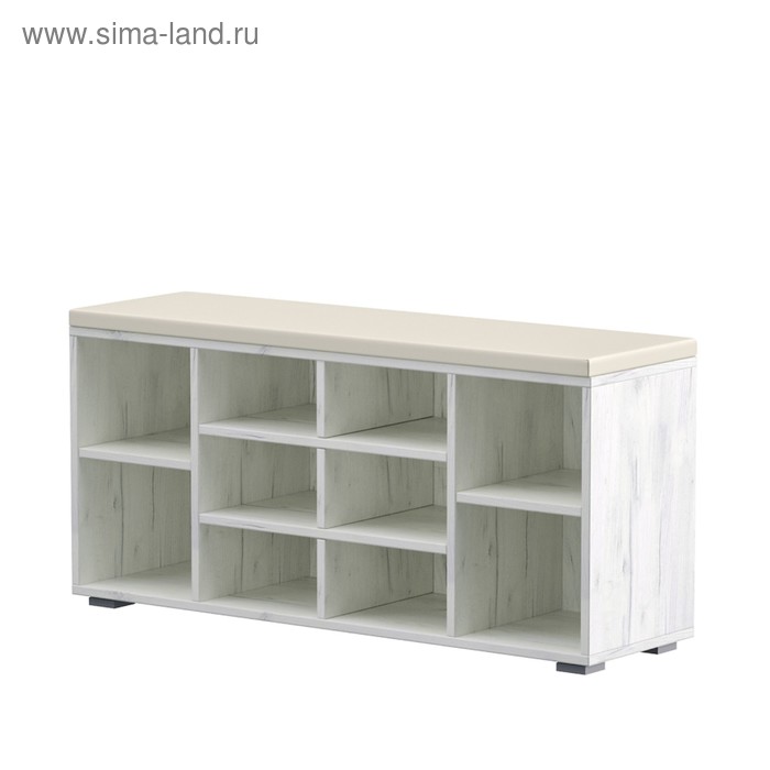 Тумба для обуви Лайт, 1040х303х520, Дуб крафт белый/Белый 
Тумба для обуви Лайт, 1040х303х520, Дуб крафт белый/Белый