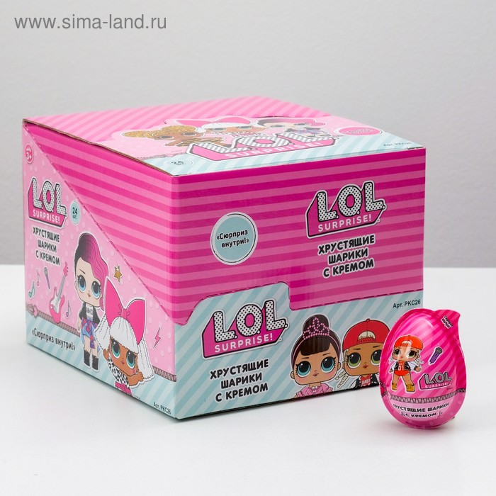 Хрустящие хлебные шарики L.O.L. с кремом и игрушкой, 15 г 
Хрустящие хлебные шарики L.O.L. с кремом и игрушкой, 15 г