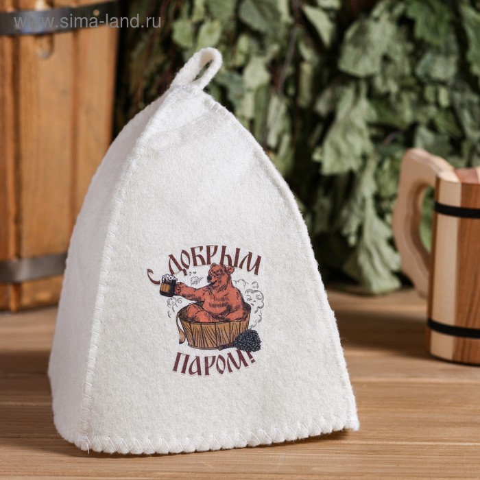 Шапка для бани с термопечатью "С добрым паром"
Шапка для бани с термопечатью "С добрым паром"