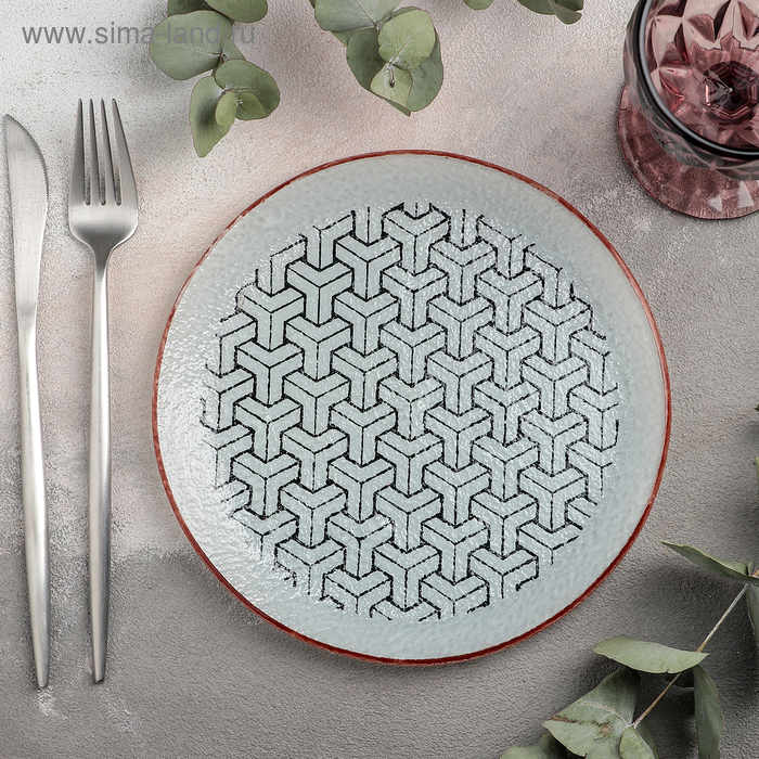 фото Тарелка «восток», 20 см, цвет чёрный, рисунок микс trd