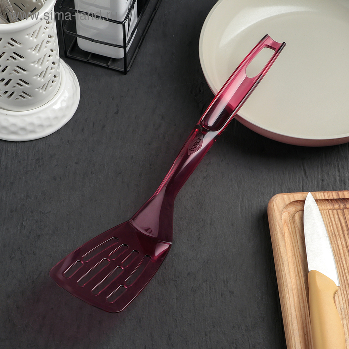 фото Ложка с прорезями «сапфир», 32 см, прозрачная, цвет микс bager