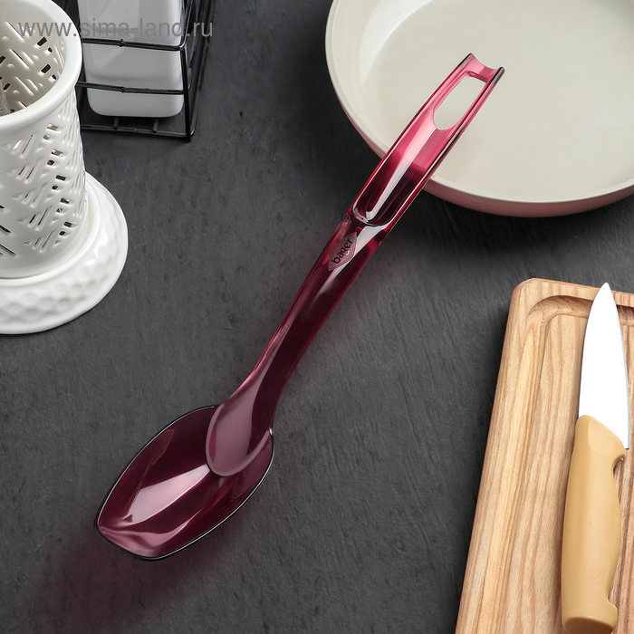 фото Ложка гарнирная «сапфир», 33 см, прозрачная, цвет микс bager