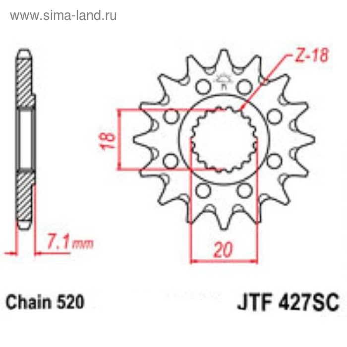 Звезда передняя ведущая JTF427 для мотоцикла, стальная с самоочисткой, цепь 520, 13 зубьев
Звезда передняя ведущая JTF427 для мотоцикла, стальная с самоочисткой, цепь 520, 13 зубьев