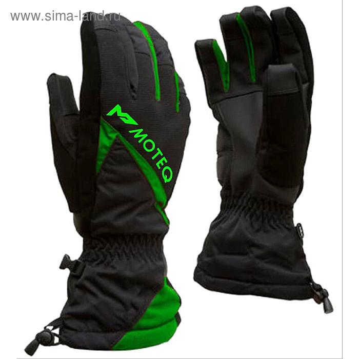 фото Зимние перчатки "снежок", размер xxxl, чёрные, зелёные moteq